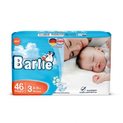 Barlie-Baby Diaper Medi Size (3) 46Pcs 6 Packs